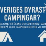 Bannerbild med texten "Sveriges dyraste campingar? Böda Sand på Öland och Apelviken i Varberg bjuder på lyxig campingsemester vid havet